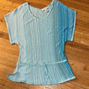 White House Black Market Light Blue Striped top